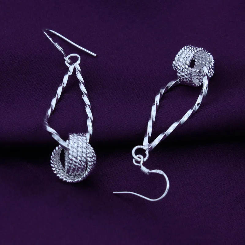 

925 Sterling Silver Jewelry Hanging Tennis Pendant Earrings Woman's Classic Clothes With Gifts ES177