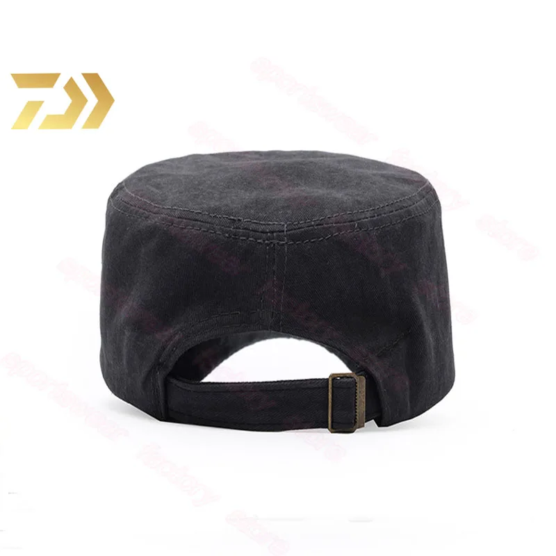 

2021 DAIWA Adult Men Adjustable Fishing Sunshade Sport Baseball Fishermen Hat Cap Black Special Bucket Hat With Letter Cap