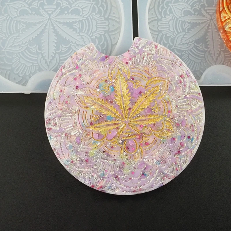 

W89D Car Coaster Epoxy Resin Mold Cup Mat Mug Pad Silicone Mould DIY Crafts Ornaments Serving Tray Casting Tools