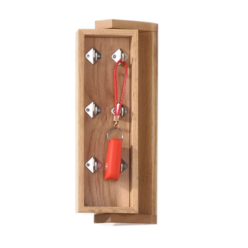 Белая дубовая вращающаяся коробка для ключей полностью твердая древесина