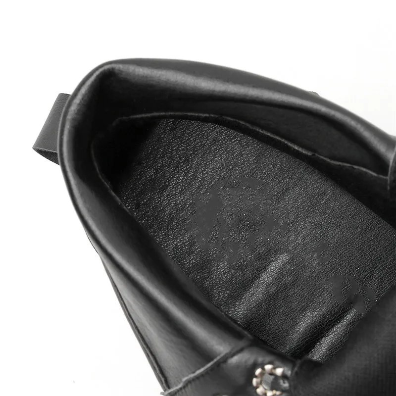 Женские ботинки в готическом стиле YMECHIC черные на шнуровке с вязаным шитьем