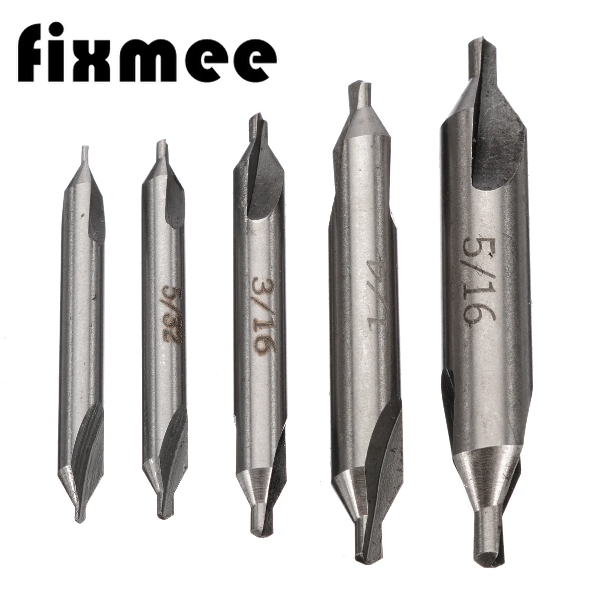 5Pcs HSS Combined Center Drills 60 Degree Countersink Bits Set 1/8&quot 3/16&quot 1/4&quot 5/16&quot 5/32&quot High Speed Steel Drill Bit |