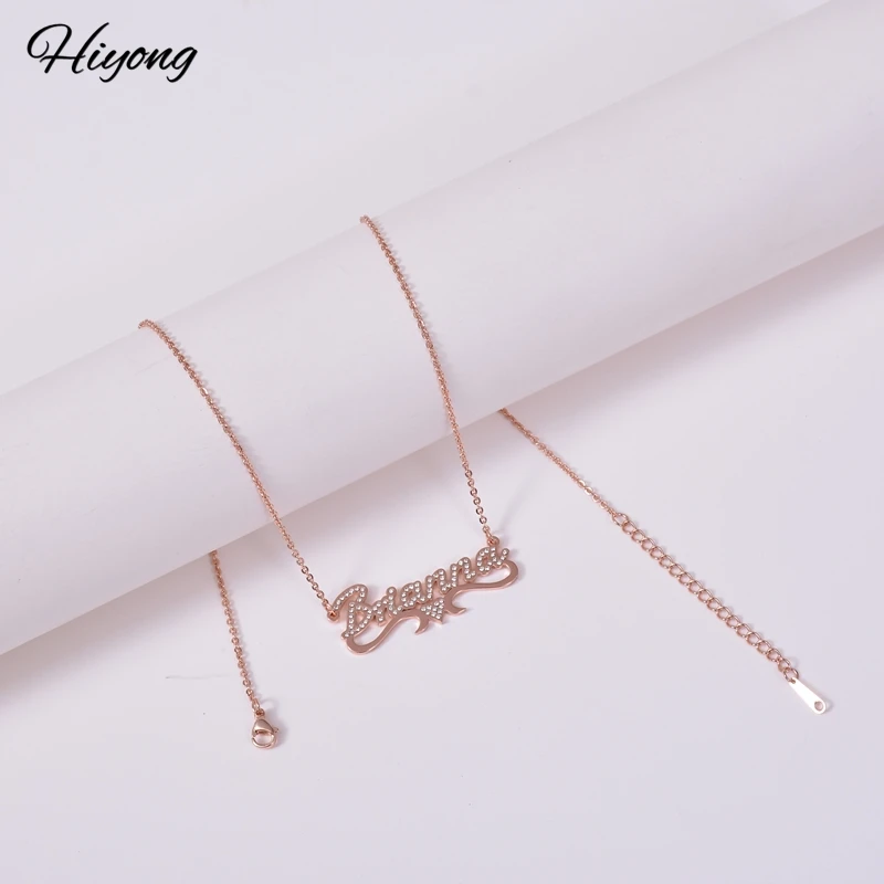 Hiyong ожерелья с именем на заказ ожерелье именной табличкой персонализированные