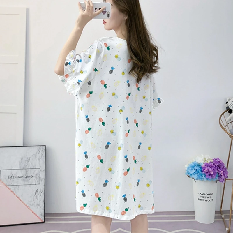 Платье женское летнее с коротким рукавом круглым вырезом свободное белого и