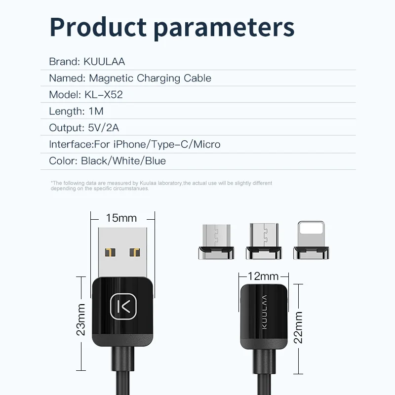 kuulaa magnetic cable usb type c cord micro usb c cable for iphone xiaomi poco x3 pro f3 magnet phone charging cord usbc wire free global shipping