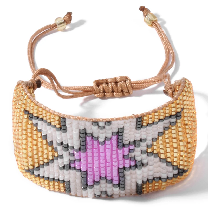 

YAUKIA MIYUKI Beads Bracelets Ethnic Style Six-Pointed Star Handmade Woven Armband Pulseras Mujer Moda 2021 New Jewelry Gifts