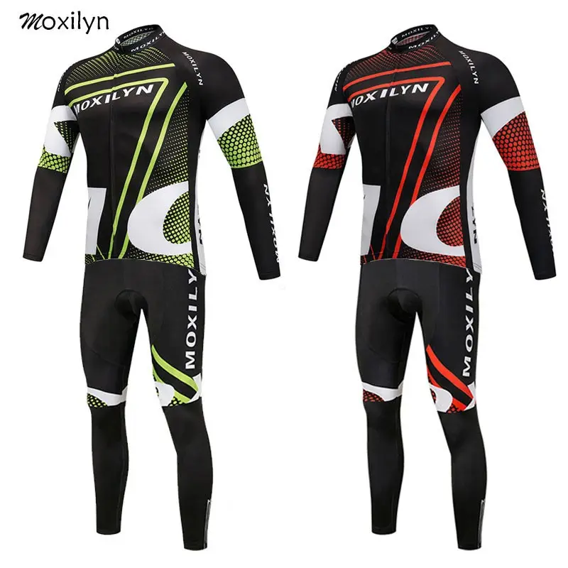 Зимний теплый флисовый комплект велосипедной одежды Moxilyn одежда для велоспорта
