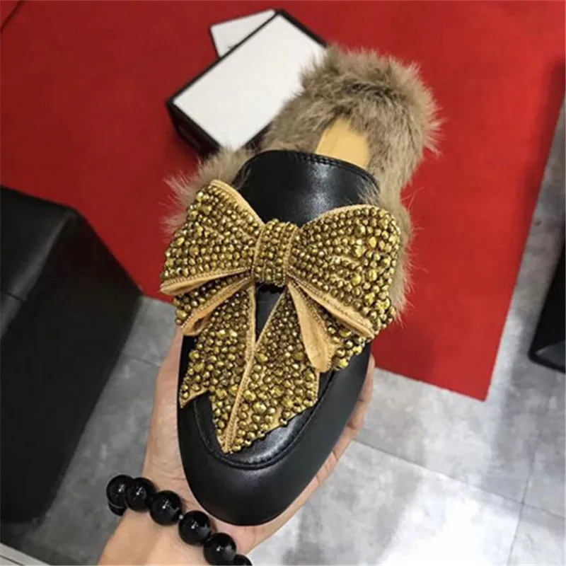 Jady/женские шлепанцы с розой и камнями и бантом; Осенняя обувь на плоской подошве; женские модные шлепанцы; женские лоферы мюли; Эспадрильи на плоской подошве