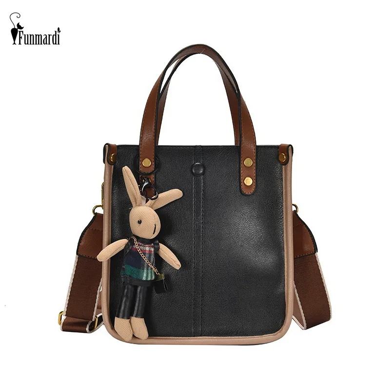 

FUNMARDI модная женская сумка через плечо с панелями, новые сумки с кроличьими украшениями, сумки через плечо для дам, маленькие квадратные сумк...