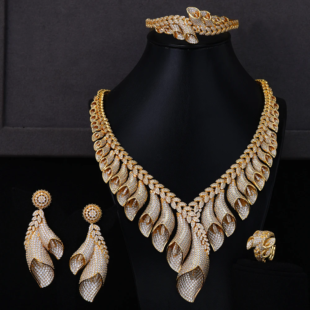 Missvikki 4 шт. наборы роскошных сверкающих фианитов королевские Женские Ювелирные