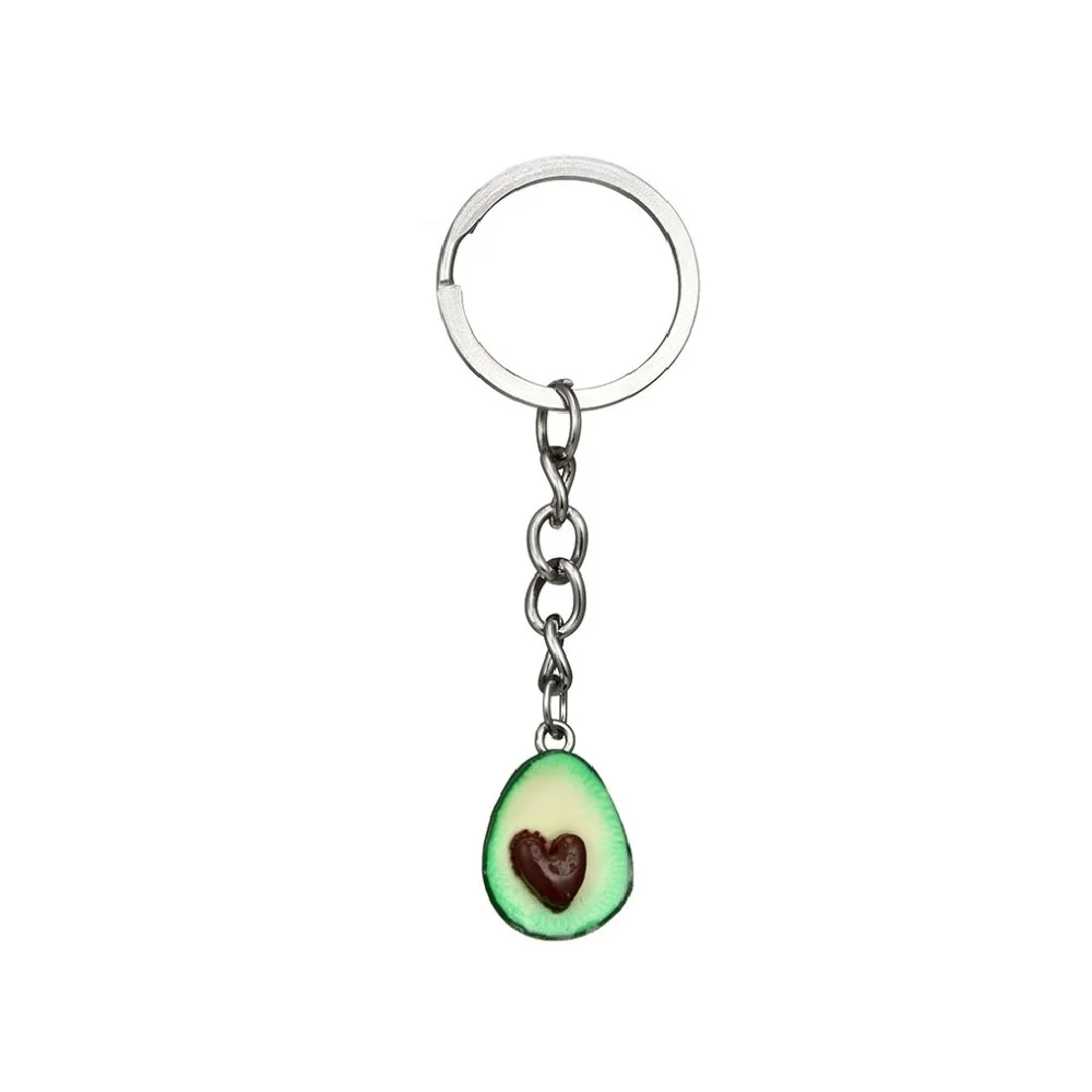 

LeeSell Simulation Creative Fruit Avocado Heart-Shaped Keychain Backpack Key Chain Pendant Fashion Jewelry Key Ring Friend Gift
