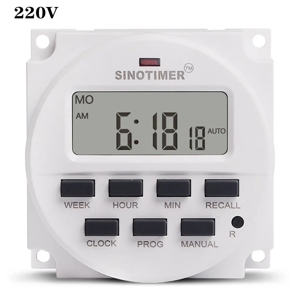 

Big LCD 1.6 Inch Digital 7 Days Programmable Timer Switch Passive Output Relay Inside And Countdown Time Function