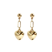 cute cartoon golden bear hook earrings heart shaped pendant earrings party jewelry accessories gifts for women girl 2021