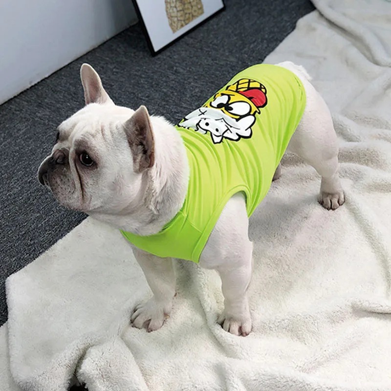 Одежда с принтом для собак летняя одежда домашних питомцев французского