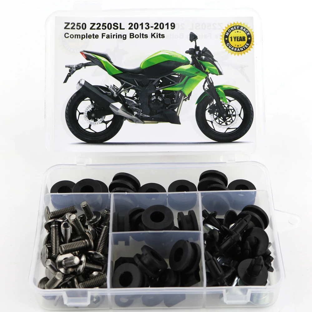 Titanium Для Kawasaki Z250 Z250SL 2013 полный обтекатель Болты Комплект винтовые клипсы гайка покрытия болт Сталь - Цвет: Titanium