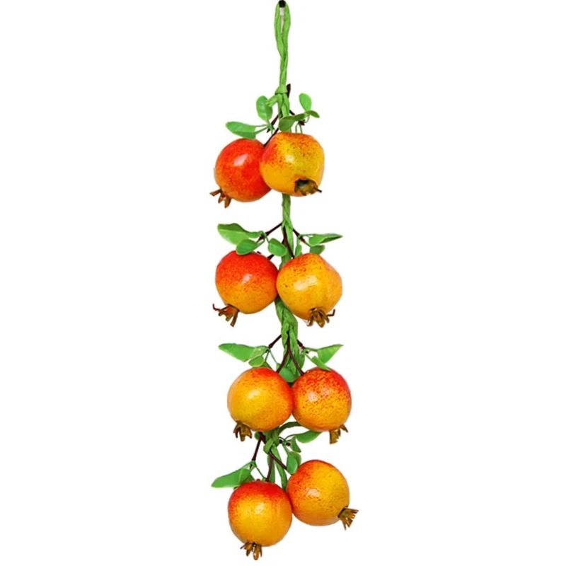 

Simulation Artificial Fruit Pomegranate String for Restaurant Hotel Home Garden Wedding Kitchen Decoration Hanging Display M17D