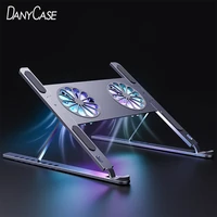 aluminum adjustable laptop stand for macbook computer pc ipad tablet support notebook stand cooling fan pad laptop holder base