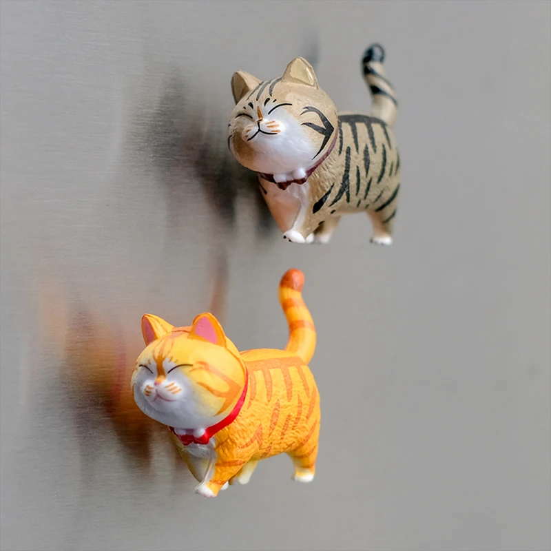 

3D Cartoon Cute Swivel Cat Fridge Magnet Resin lovely personalized Souvenir sticker magnets animal as gift home craft decoration