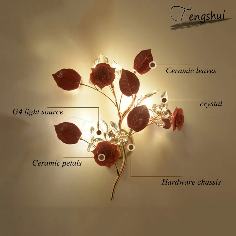 Постмодерн простой керамический цветок декоративный настенный светильник