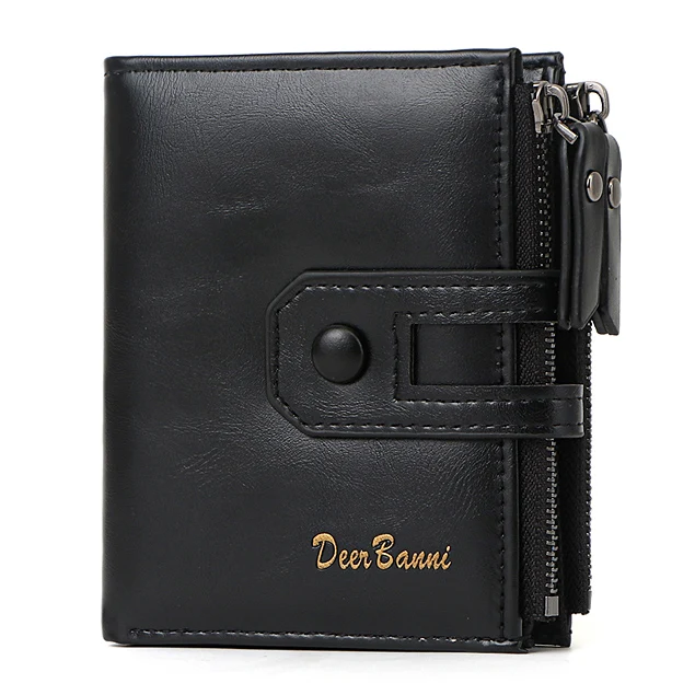 

Men Coin Purse Short Male Wallets Soft PU Leather Zipper Hasp Wallet Cards Money Bag Mens Clutch Coin Purses Burse Billfold Bag