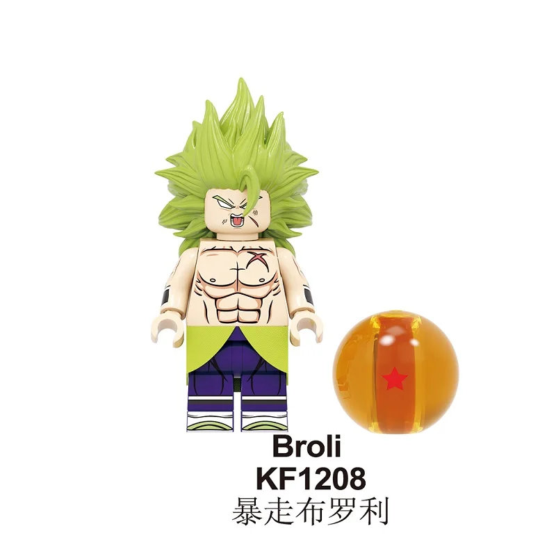 KF1208 Without Box Одиночная строительные блоки Dragon Ball серия кирпич Broli Son Goku Torankusu Gogeta фигурки для детской коллекции игрушки KF6098 - Цвет: KF1208 Without Box
