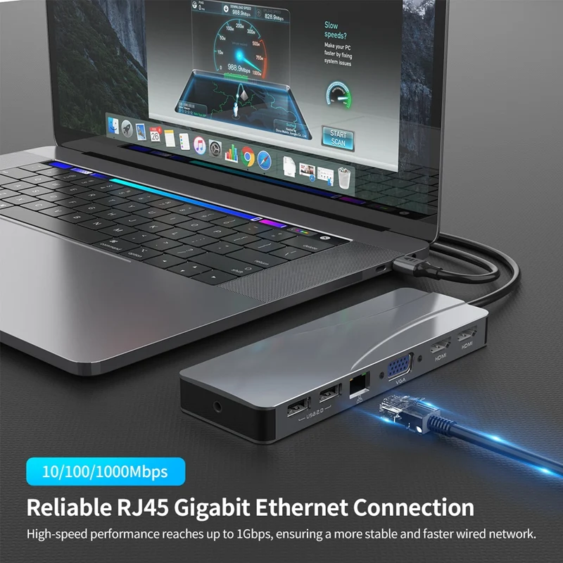 Док-станция для ноутбука Macpro 14 в 1 USB C Ethernet 4K SD/TF | Электроника