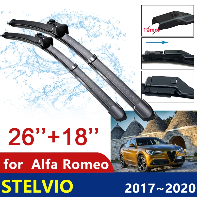 

for Alfa Romeo Stelvio 2017~2020 2018 2019 Tipo 949 SUV Car Wiper Blades Front Windscreen Windshield Wipers Car Accessories