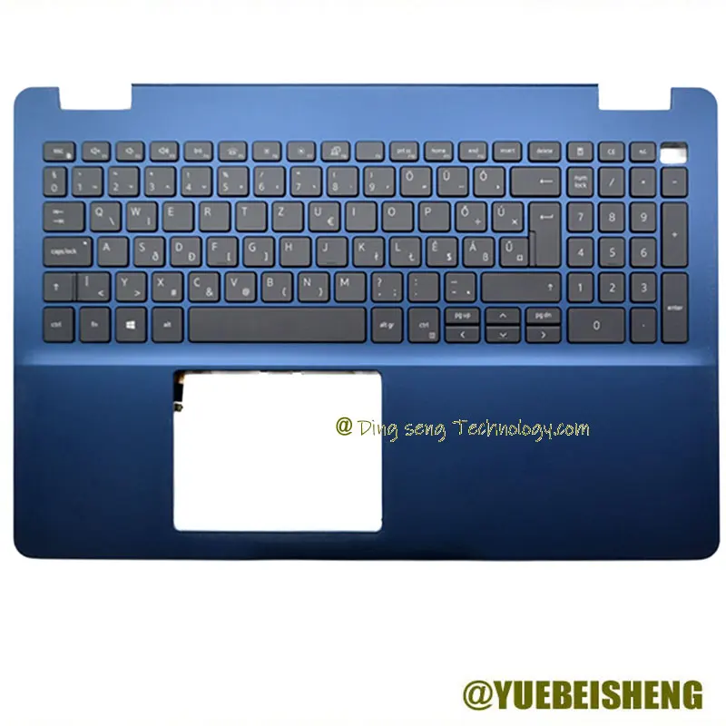 

YUEBEISHENG New/org for Dell inspiron 15 5584 palmrest German keyboard upper cover Backlight,BLUE