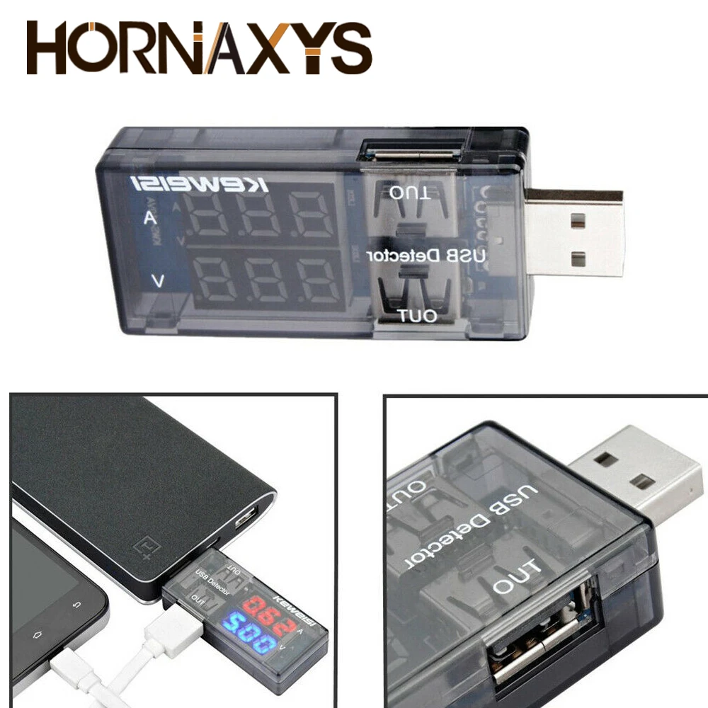 Красный + синий двойной USB-тестер напряжения тока батареи Вольтметр Амперметр