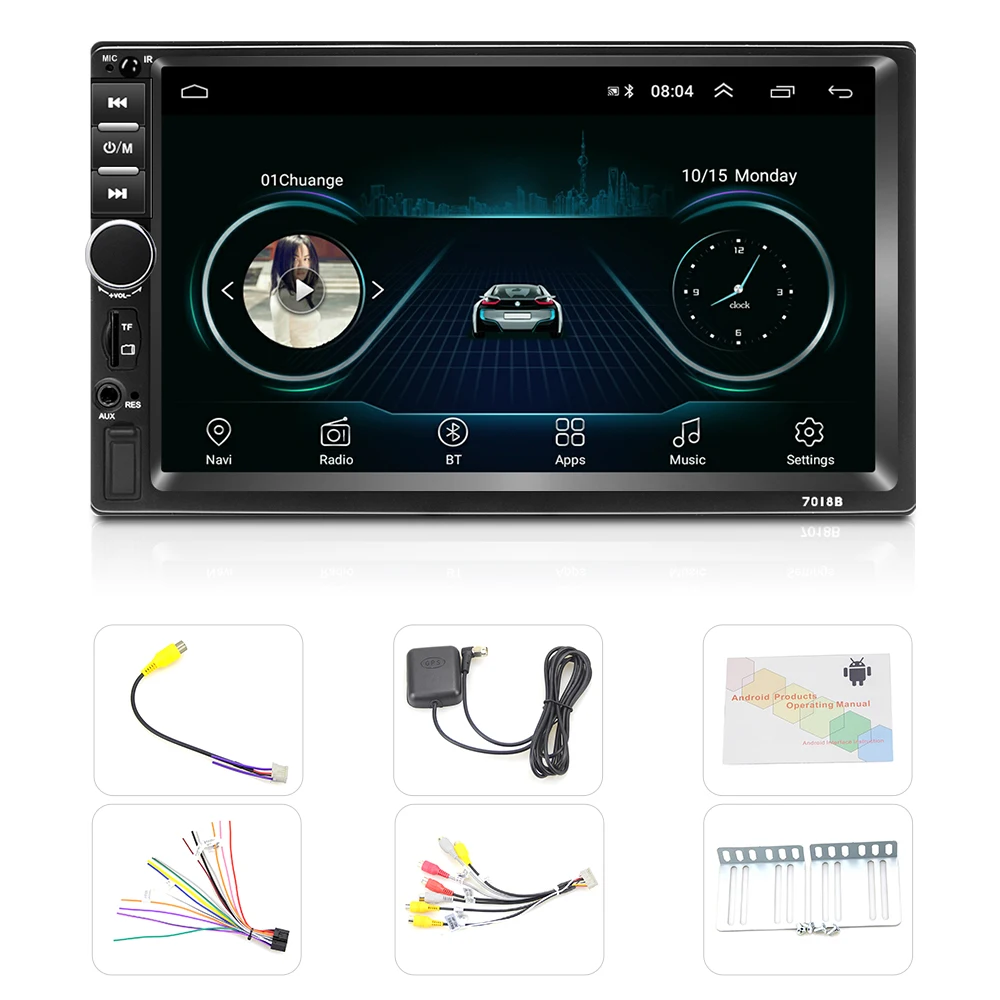 Автомагнитола Hikity 7018B мультимедийный проигрыватель 2 DIn с 7 дюймовым экраном Wi-Fi