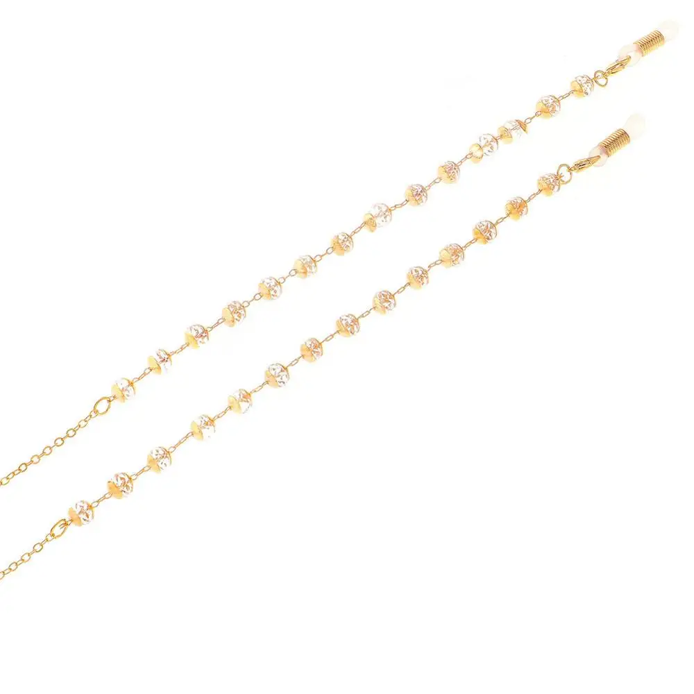 Модные золотые прозрачные бусины для солнцезащитных очков ремешок ожерелье