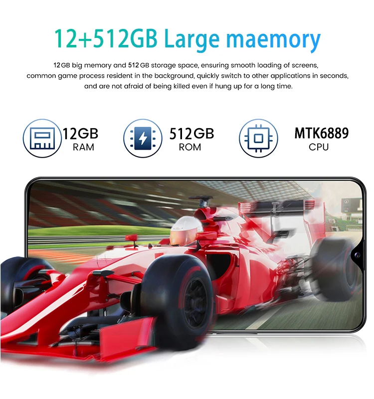 

M8 Pro Universal 5G Smartphones Android 10 Core 12 512GB MTK6899 7.0" 24+48MP Camera Face Unlock Global Version Cellphones