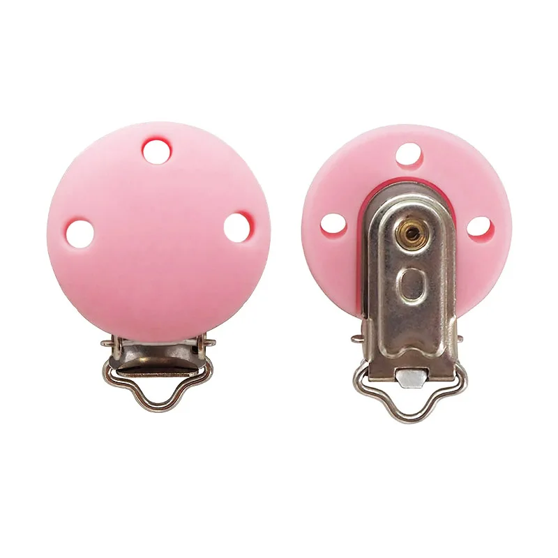 Chenkai-Clip redondo de silicona para beb&eacute;, colgante sensorial de 30MM de di&aacute;metro para collar infantil, chupete de lactancia, juguetes de dentici&oacute;n, 10 Uds.-2