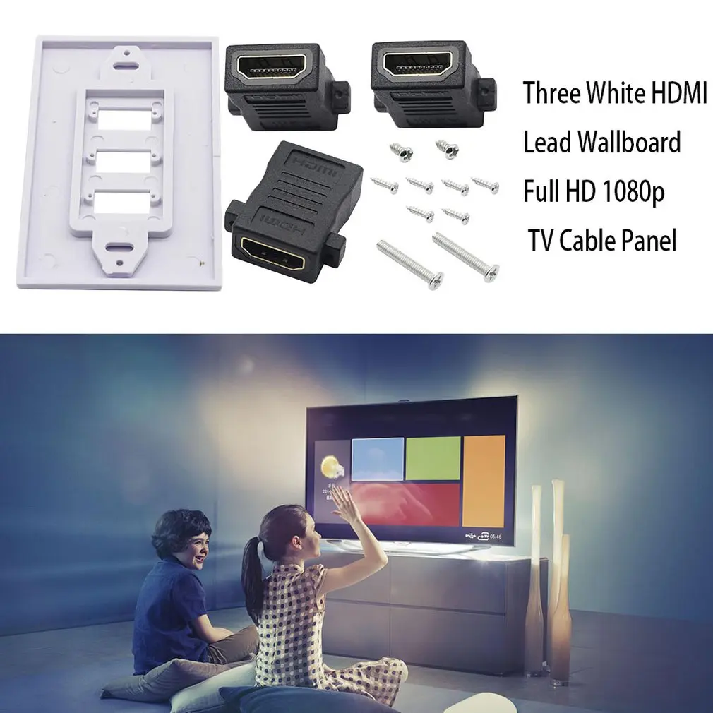 Практичные три порта подключения Белый Usb Vga Rca свинцовая настенная пластина Full Hd