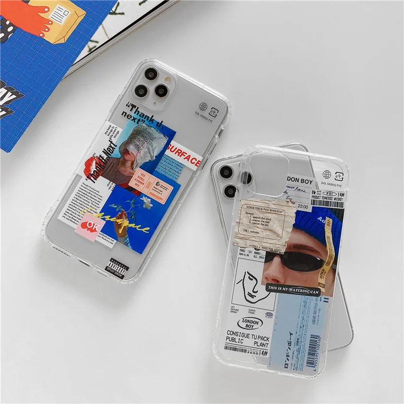 Забавный пластиковый пакет с этикеткой чехлы для телефонов Huawei P40 P30 P20 Lite Mate 30 Pro 20