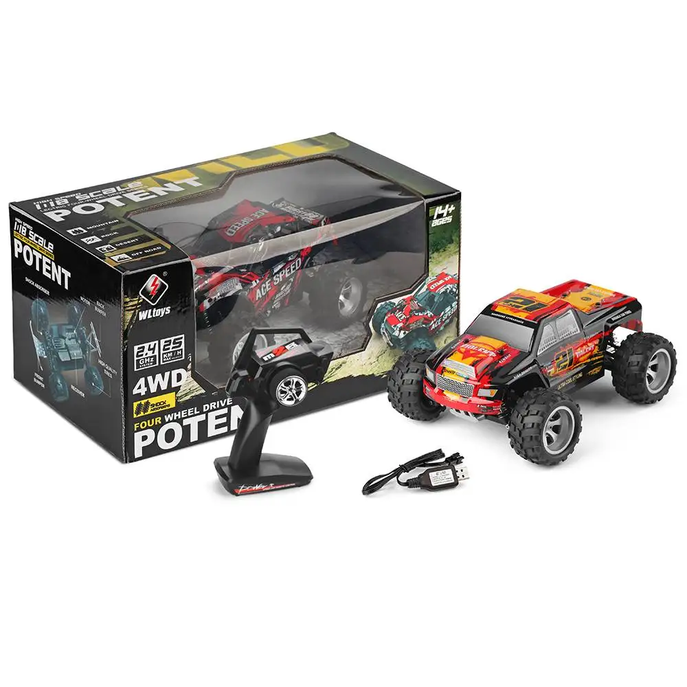 Wltoys 18402 1:18 2,4G V2-A 4WD встроенный аккумулятор 380 щетка мотор RC автомобиль модели автомобилей игрушки для детей Подарки для мальчиков