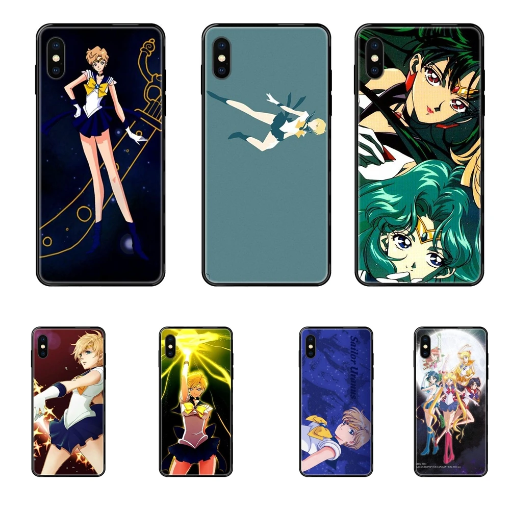 Черный мягкий чехол из ТПУ с Сейлор Ураном Мун для Xiaomi Mi Note A1 A2 A3 5 5s 6 8 9 10 SE Lite Pro