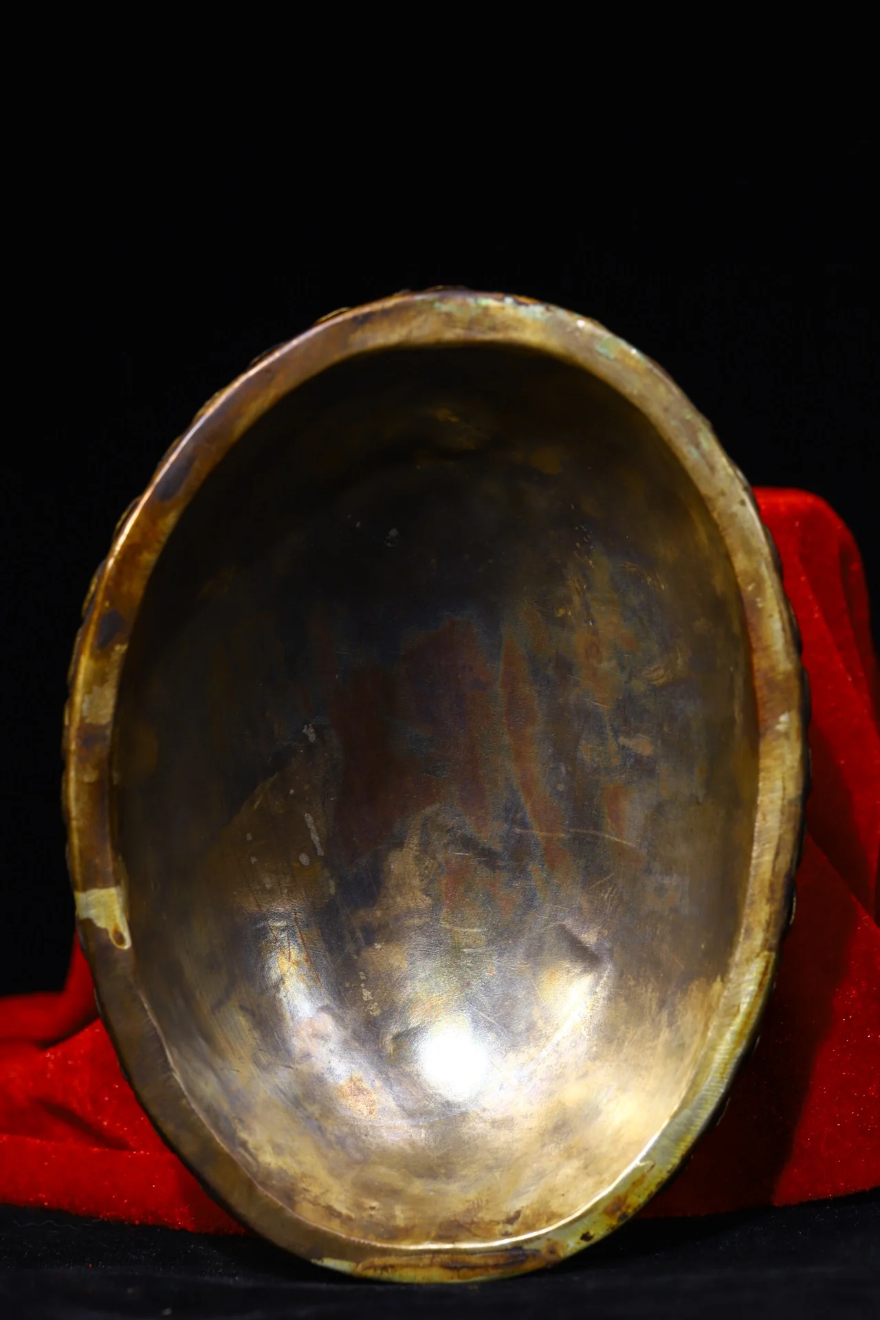 

7"Tibet Buddhism Old Tibetan silver Skull Statue of Lord Shilin Eight treasures skull Bowl Kapala Cup Gabala Bowl