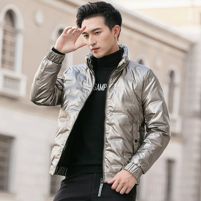 80% белый пуховик Мужская Корейская брендовая зимняя теплая пуховая куртка
