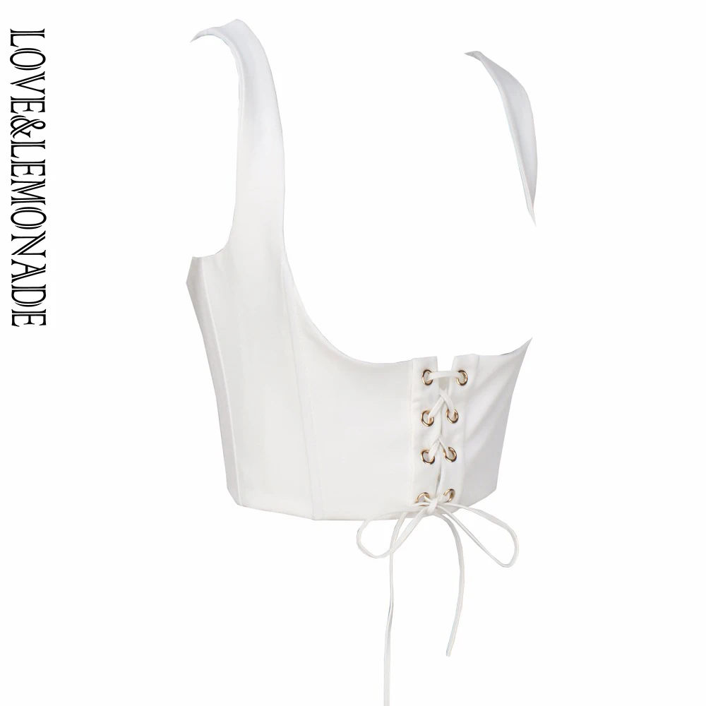 LOVE &amp LEMONADE белый тонкий жилет LM0069 | Женская одежда