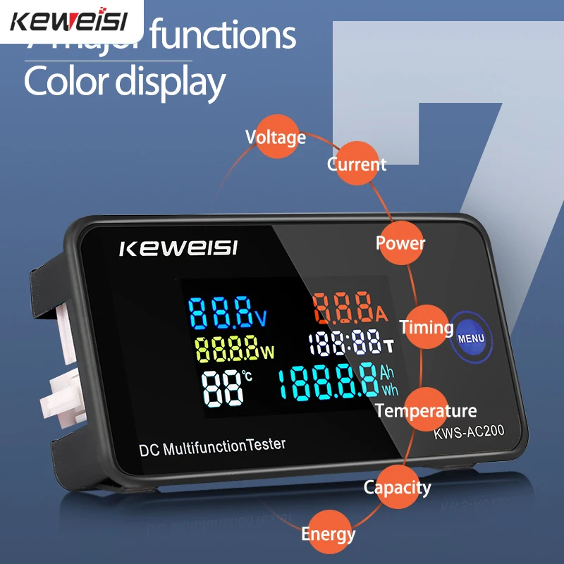 Вольтметр Амперметр постоянного тока 0-200 в KWS измеритель мощности энергии