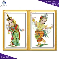 joy sunday thailand dance home decoration r37412 14ct 11ct counted and stamped beauty handcraft cross stitch kits
