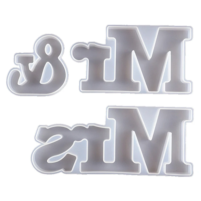 

3pcs/bag DIY Alphabet Letter Mr & Mrs Epoxy Resin Casting Molds Art Craft Tools