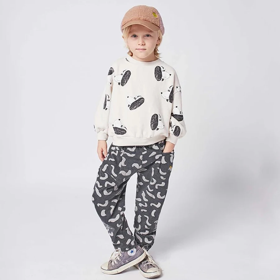 

Children Trousers For Boys Girls Cotton Linen Elastic Waist Solid Color Summer Mosquito Pants Kids Clothing Long Pants