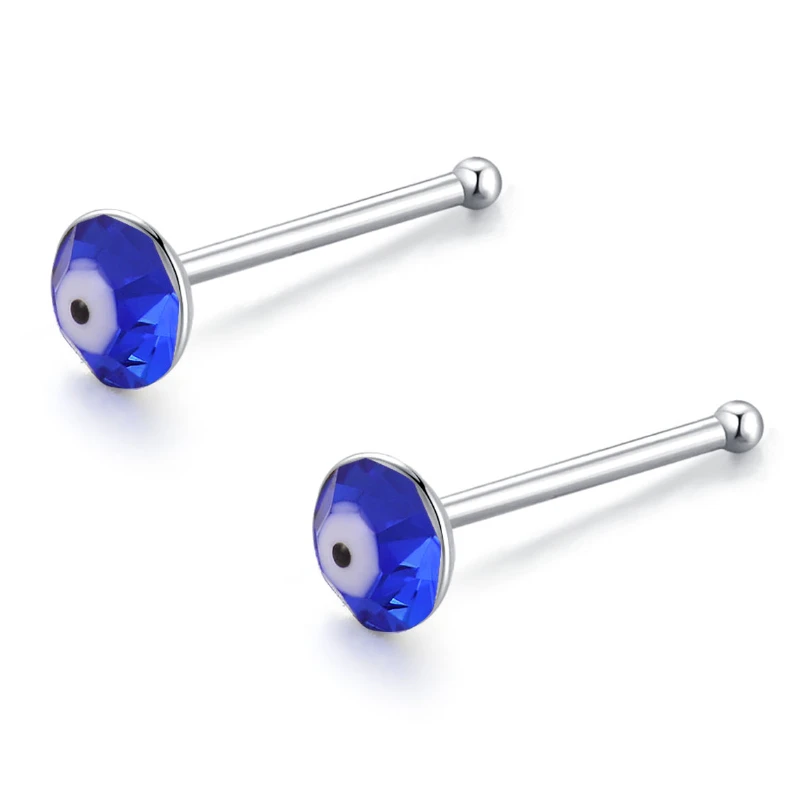 HelloLook 24 шт./компл. пирсинг для носа кольцо 925 пробы серебряные носовые шпильки с