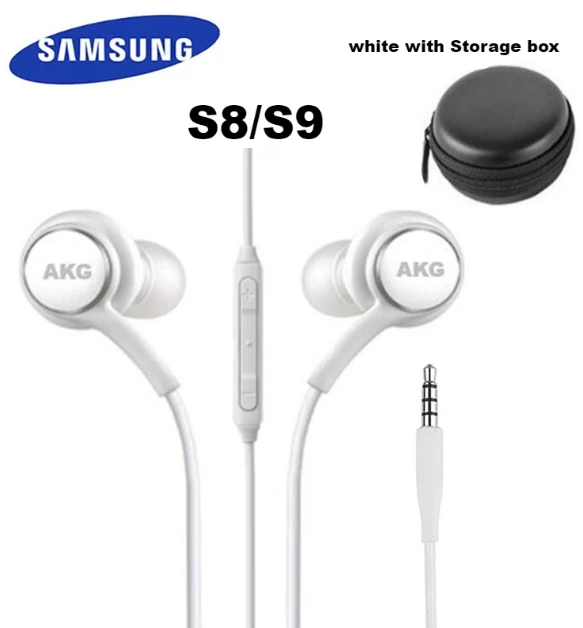 S8 white with box Samsung AKG Наушники EO-IG955 3,5 мм наушники-вкладыши с микрофоном Проводная гарнитура для samsung Galaxy s10 S9 S8 S7 S6 S5 huawei xiaomi смартфон - Цвет: S8 white with box