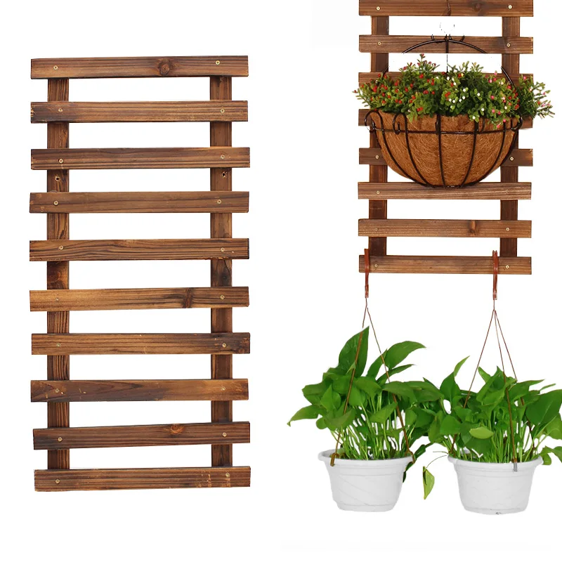

Подвесная подставка для цветов на балконе, подвесная полка из массива дерева для цветов, уличная подвесная Антикоррозийные деревянные для ...
