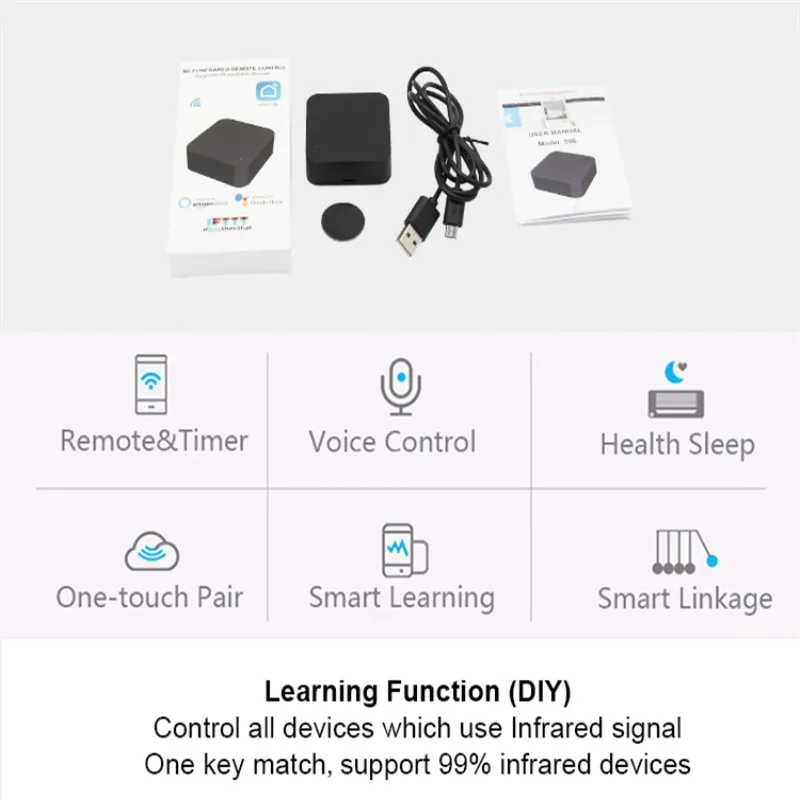 Мини умный дом автоматизация wifi ИК пульт дистанционного управления Интеллектуальный универсальный 2,4 ГГц wifi ИК пульт дистанционного управления для Alexa Echo Google Home
