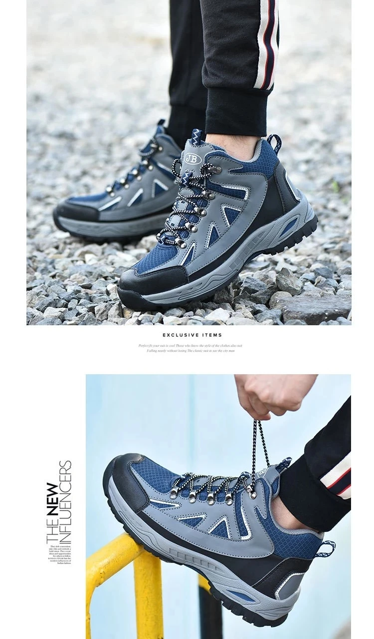 Dropshipping Big Size Night work Reflection Anti-smashing Anti-pirecing Lightweight Breathable Mesh Steel Toe Men Safety Shoes