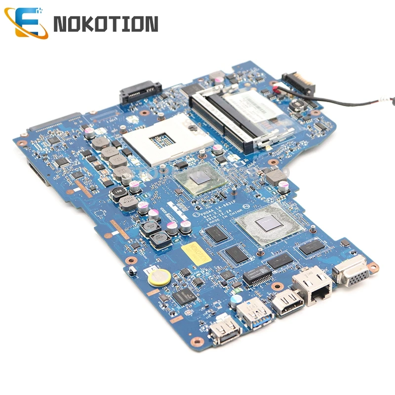 NOKOTION материнская плата для ноутбука TOSHIBA Satellite A665 P750 P755 основная плата K000125710 PHQAA LA-6831P HM65 DDR3 GT540M 1 Гб